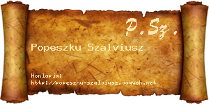 Popeszku Szalviusz névjegykártya